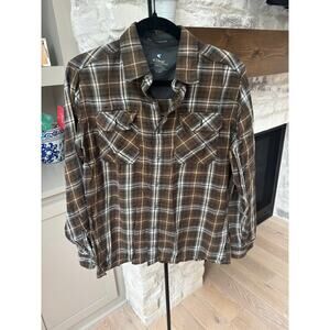 Kuhl Men's Brown Plaid Outdoor Hiking Long Sleeve Flannel Button Up Shirt Size S